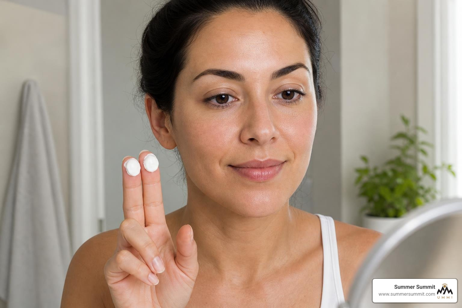 showing the correct amount of day cream to apply