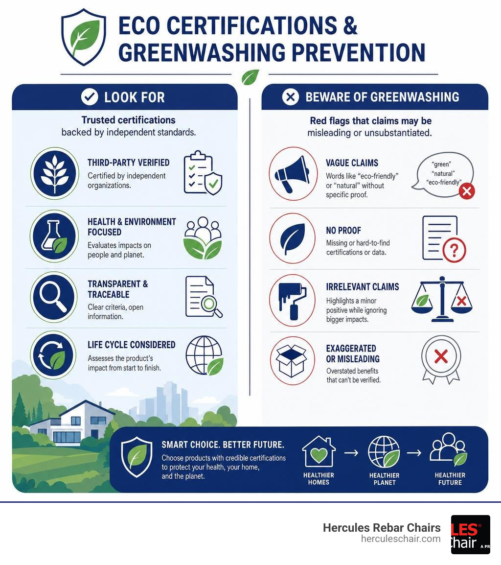 Eco certifications and greenwashing prevention graphic infographic Eco certifications and greenwashing prevention graphic infographic