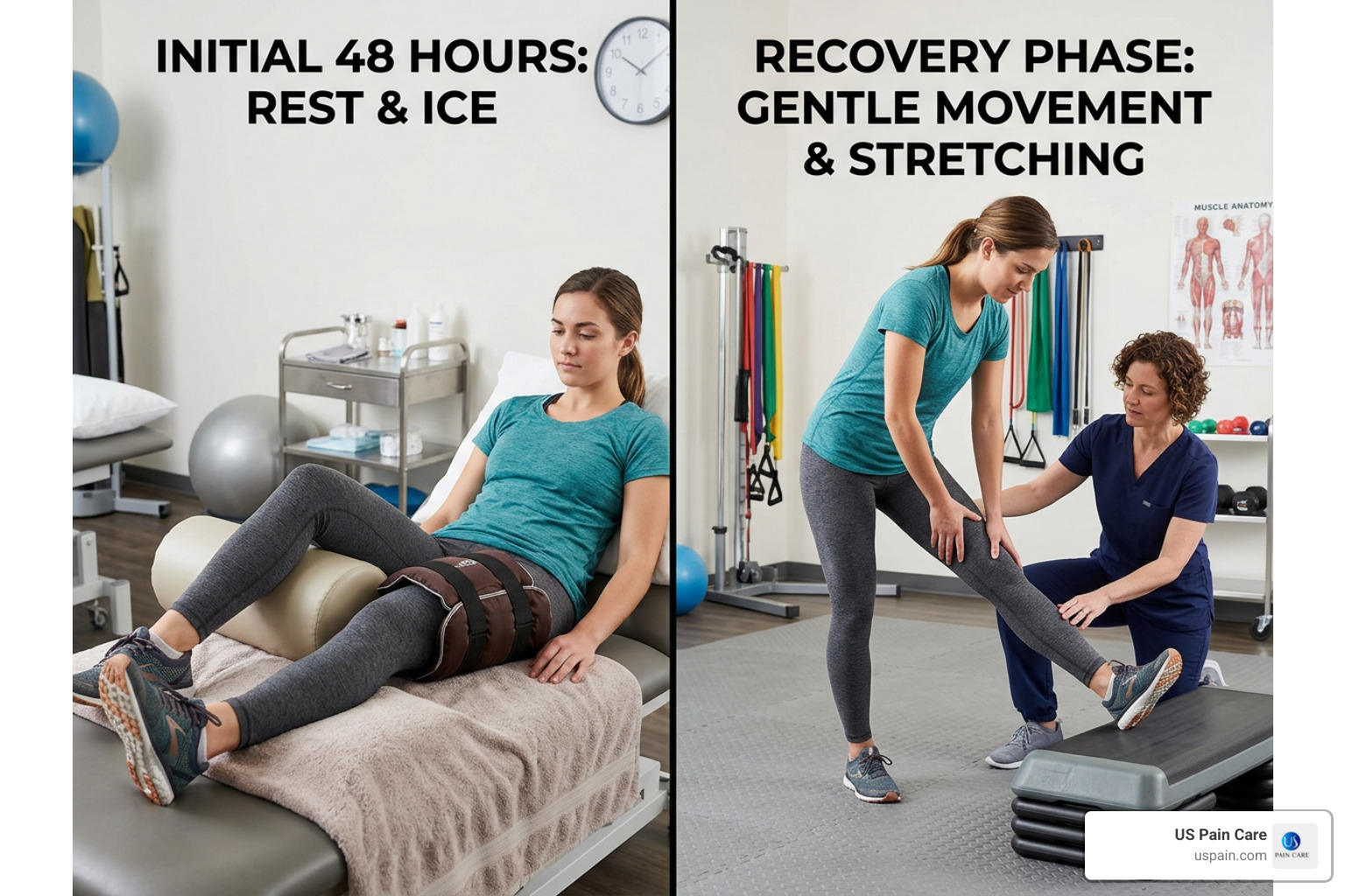 RICE vs MEAT protocol comparison for acute and recovery phases of hamstring strain