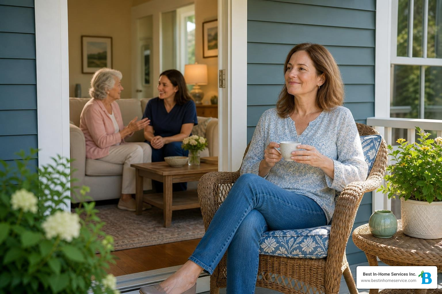 family caregiver enjoying a worry-free break