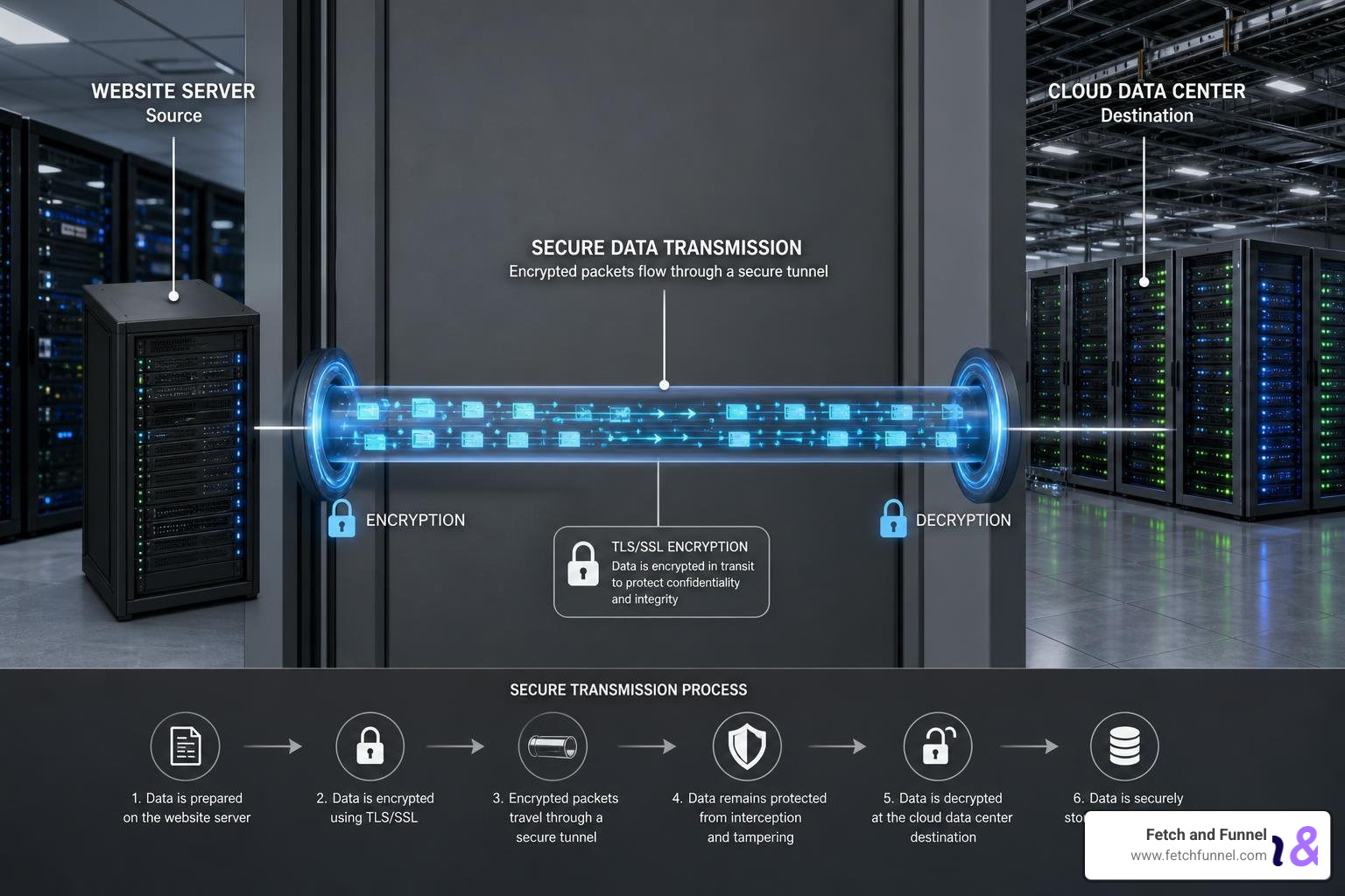 Secure server side data transmission diagram Secure server side data transmission diagram