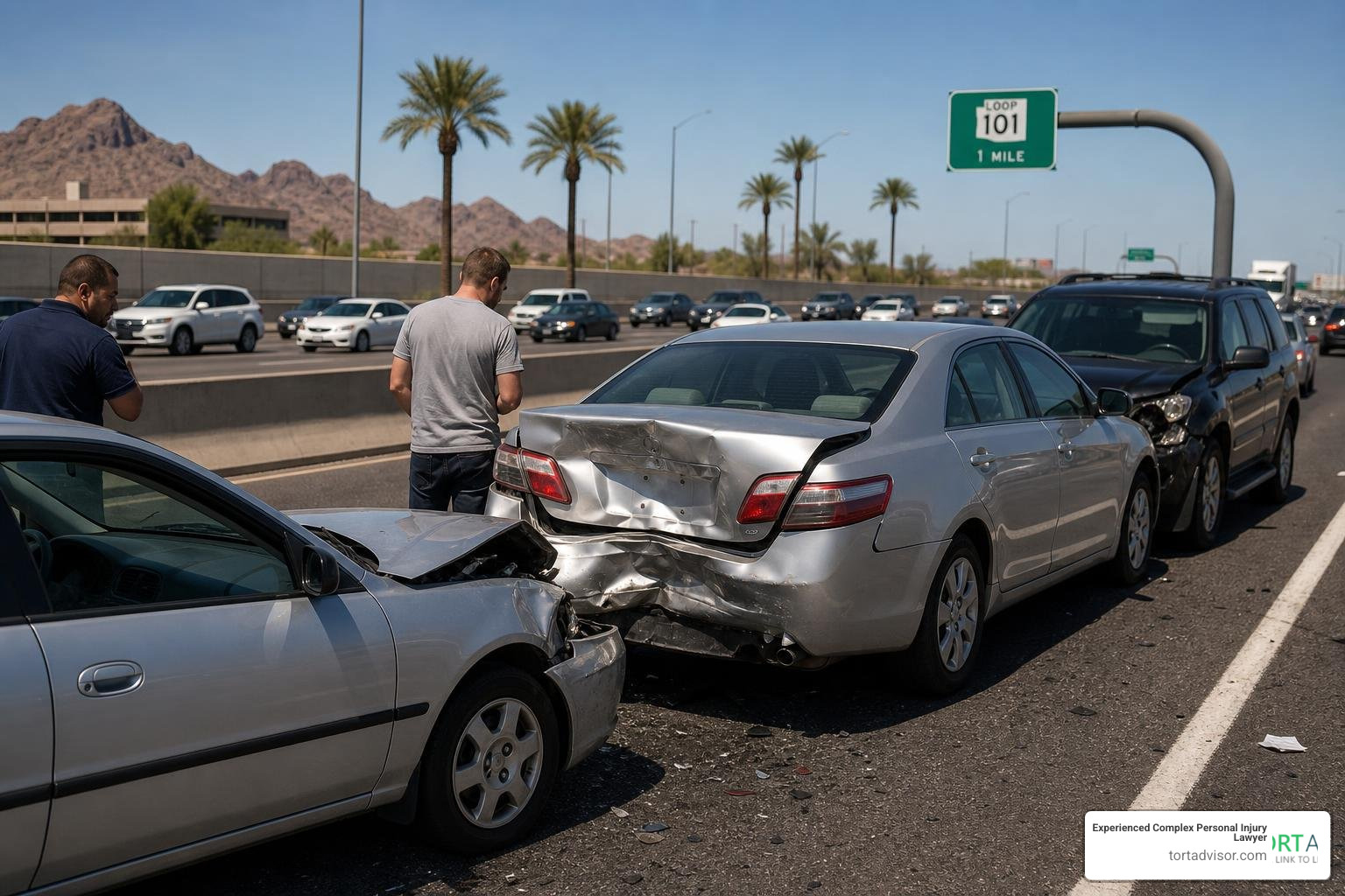 Car crash on a busy Tempe highway near Loop 101 Car crash on a busy Tempe highway near Loop 101