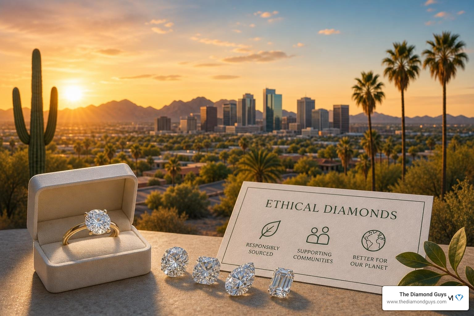 Phoenix jeweler inspecting a loose diamond under a loupe in our Scottsdale showroom Phoenix jeweler inspecting a loose diamond under a loupe in our Scottsdale showroom