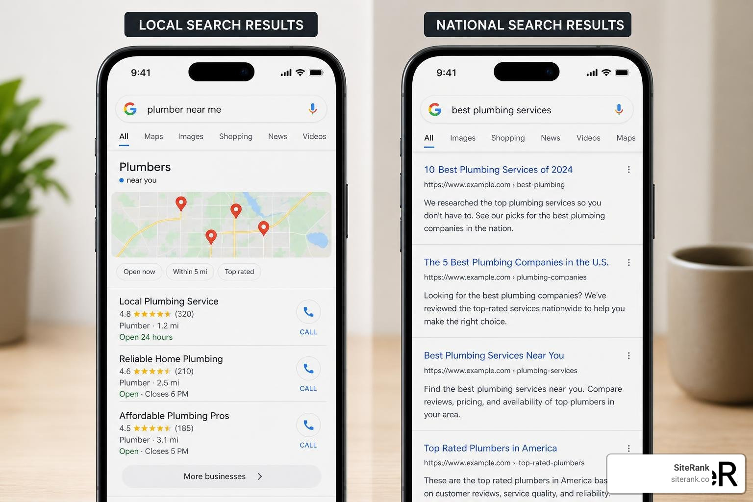 comparing local and national search engine results comparing local and national search engine results
