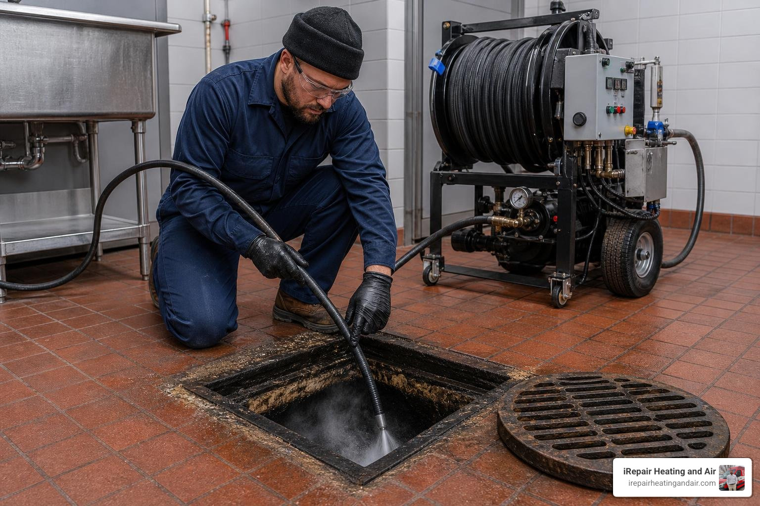 hydro jetting clearing grease from a commercial sewer line hydro jetting clearing grease from a commercial sewer line