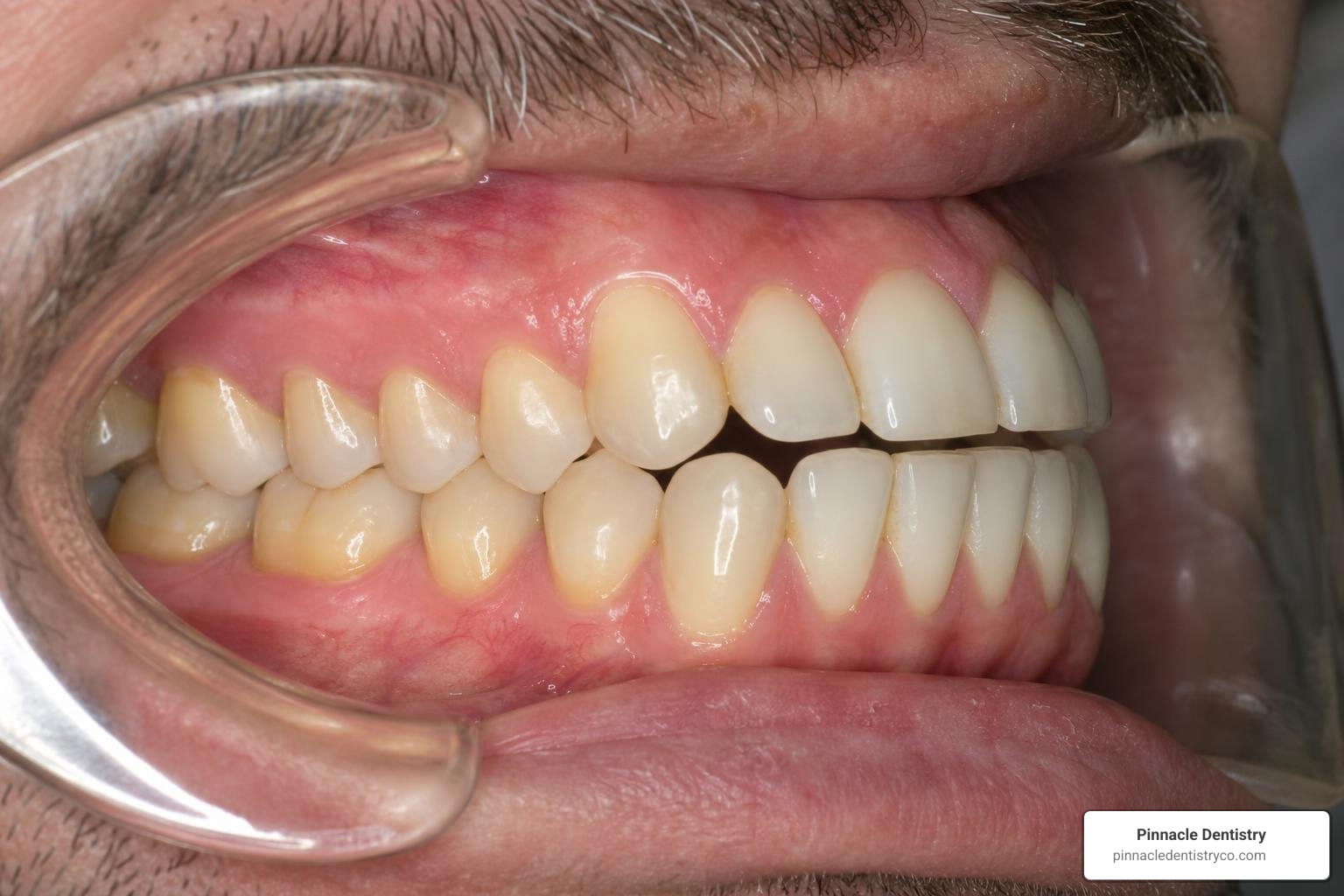 dental alignment showing horizontal overjet and vertical overbite