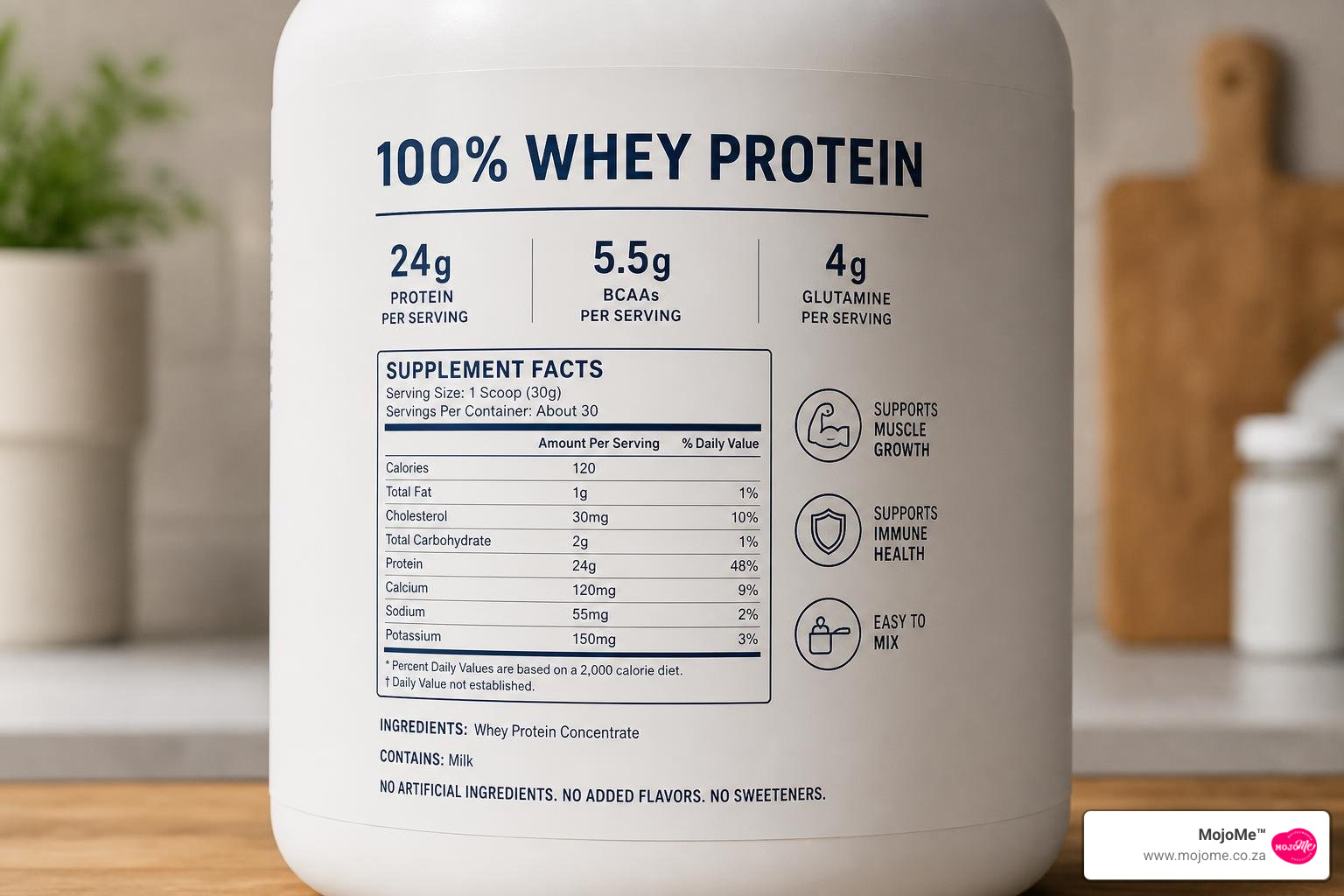 clean ingredient label of grass-fed whey protein