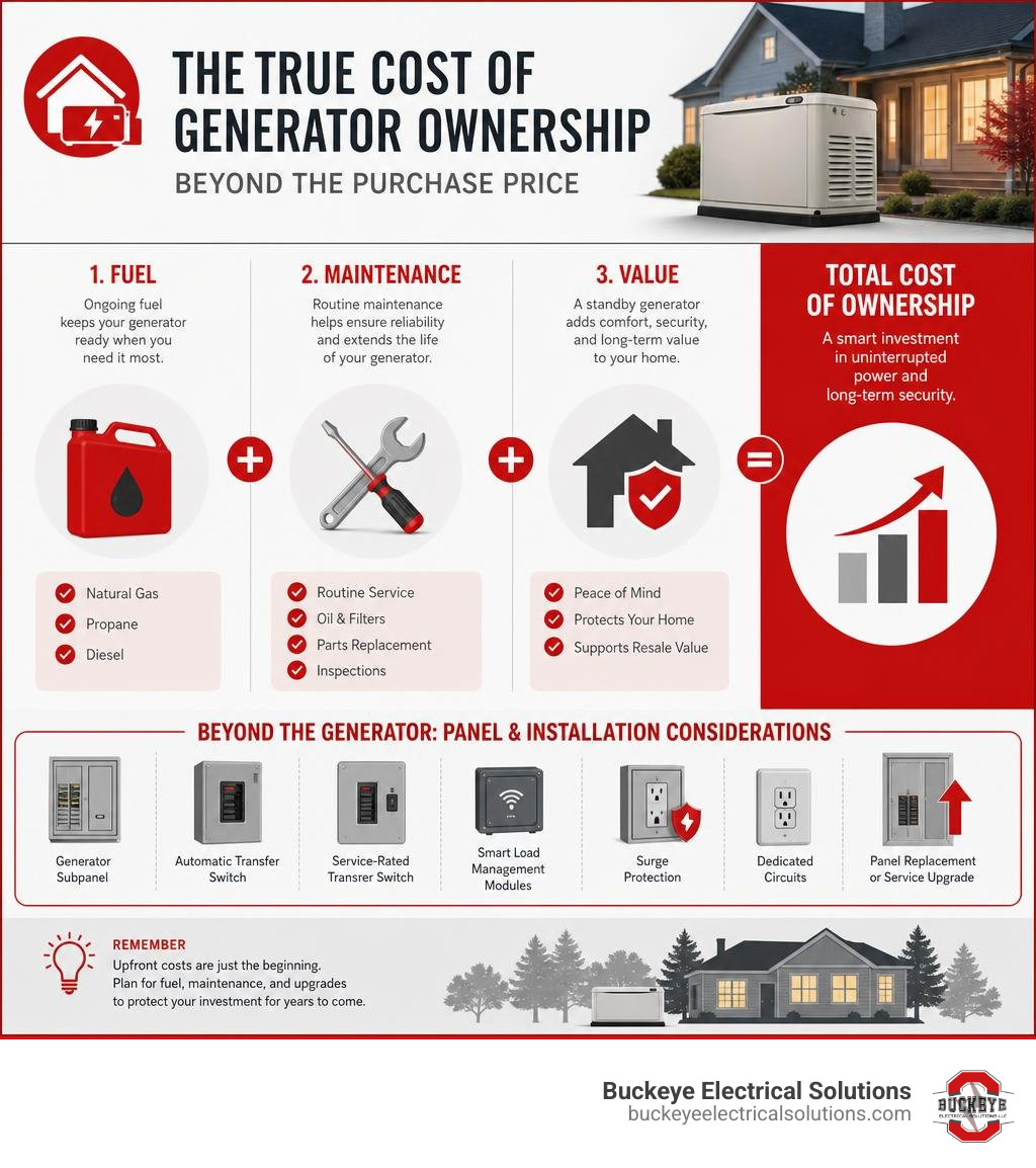 brief infographic comparing generator ownership costs including fuel maintenance and value infographic