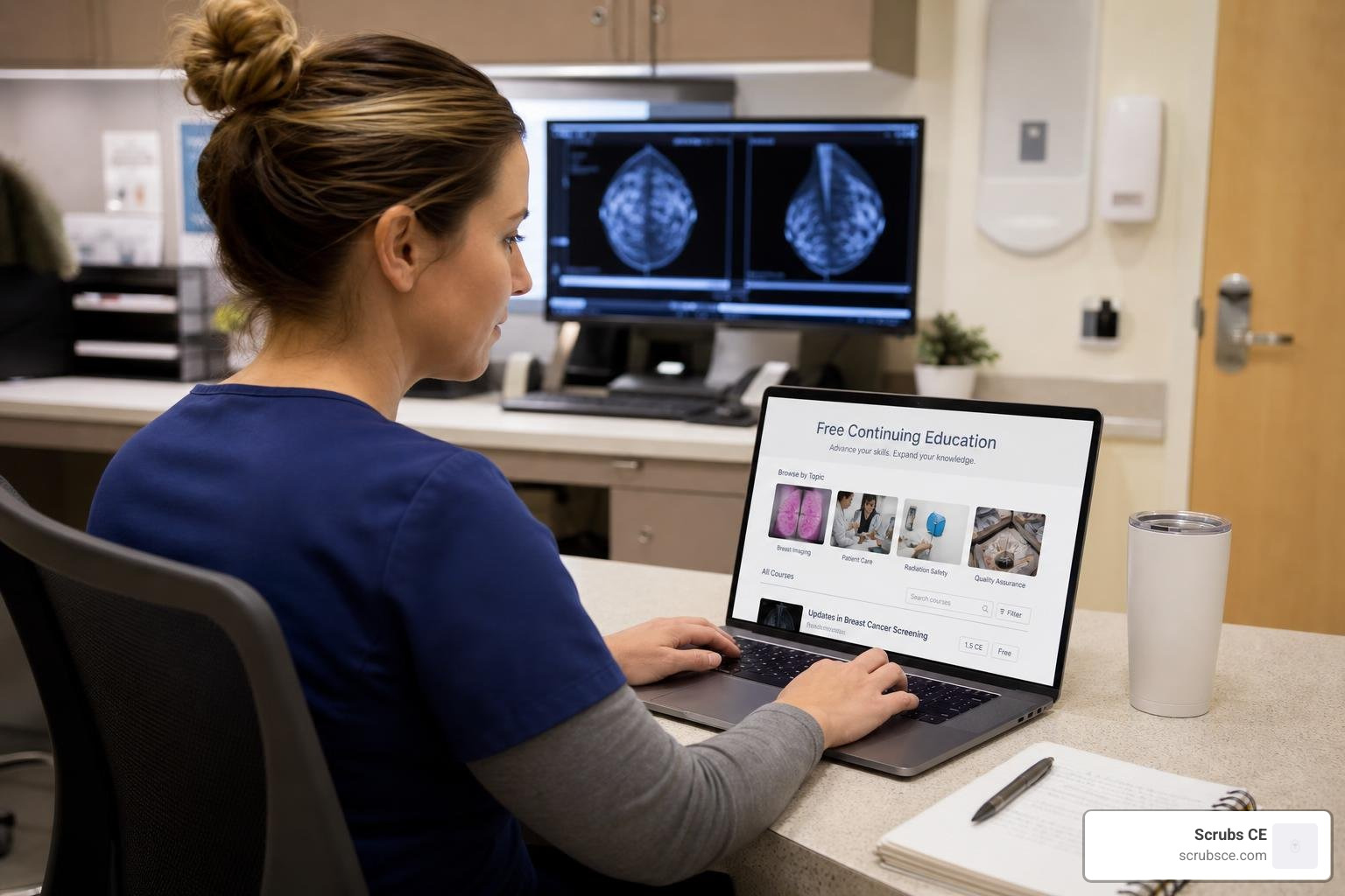 mammography technologist reviewing free online CE options mammography technologist reviewing free online CE options