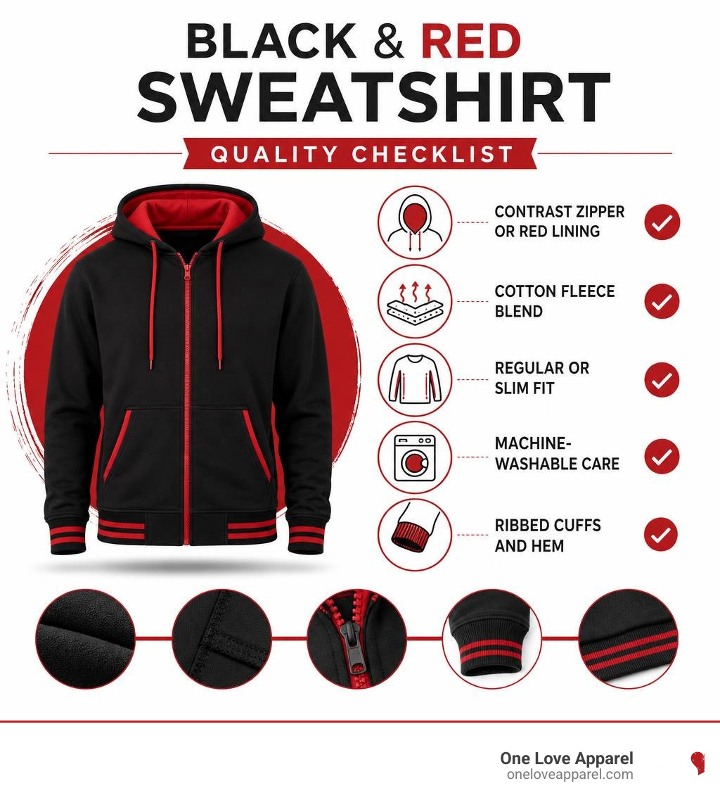 black and red sweatshirt quality checklist infographic infographic black and red sweatshirt quality checklist infographic infographic