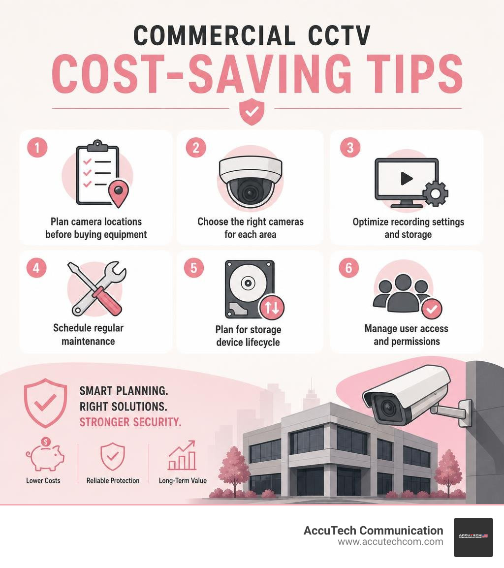 Commercial CCTV cost-saving tips infographic infographic Commercial CCTV cost-saving tips infographic infographic