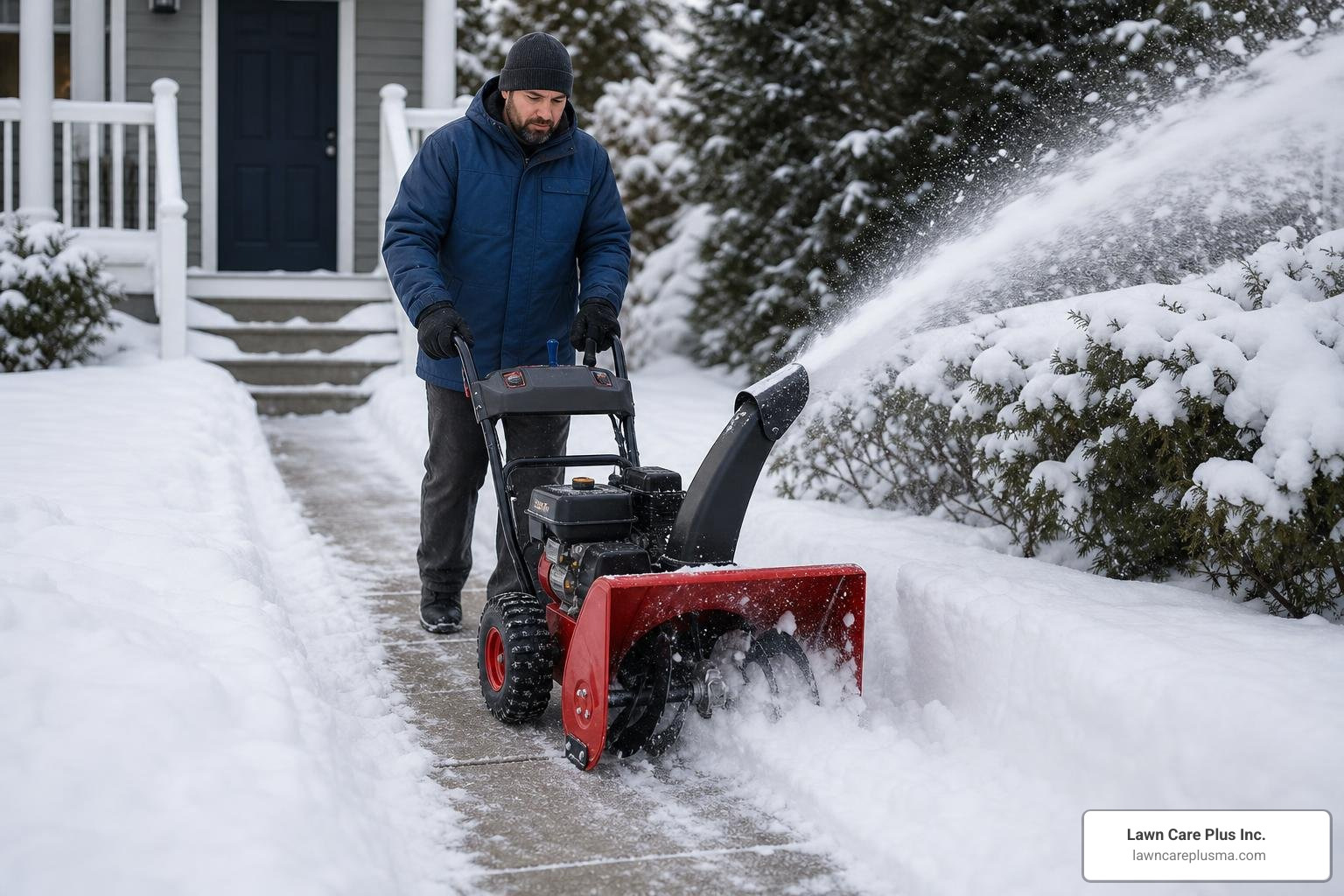 snowblower clearing a walkway snowblower clearing a walkway