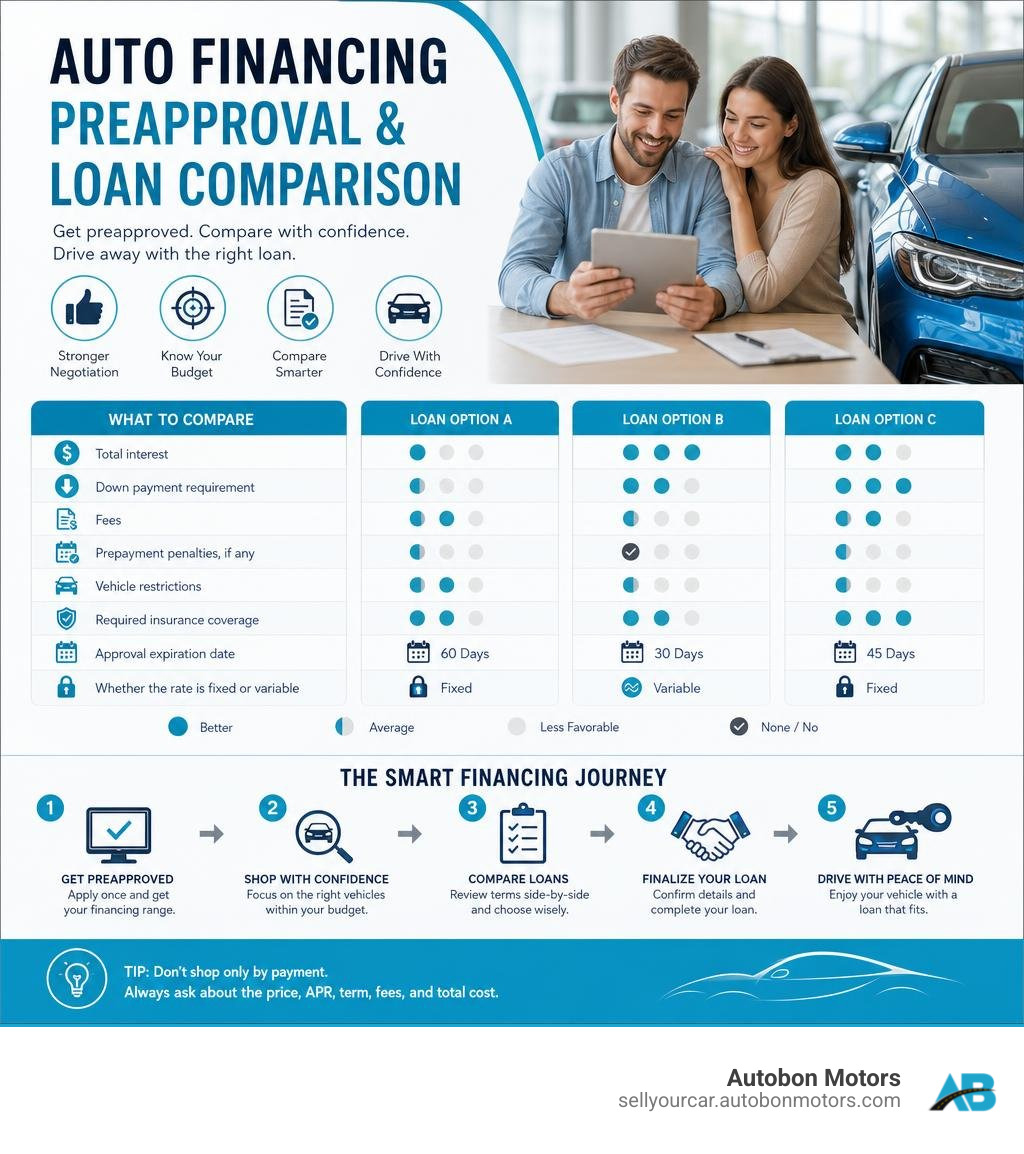 auto financing preapproval and loan comparison infographic infographic auto financing preapproval and loan comparison infographic infographic