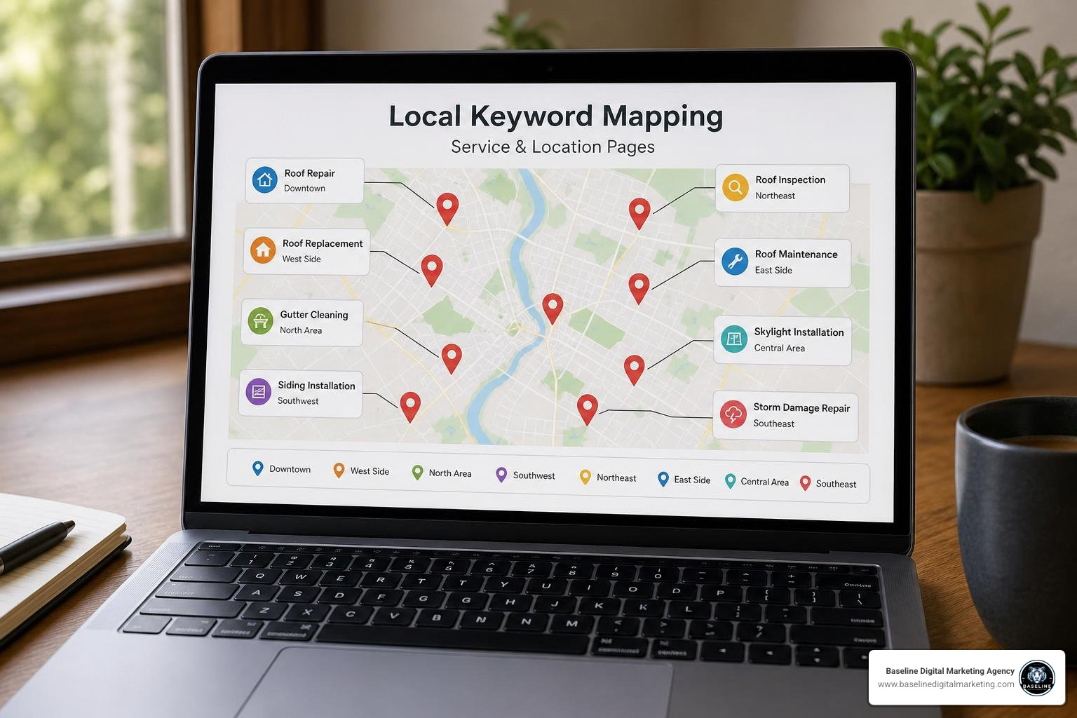 local keyword mapping for service pages and location pages