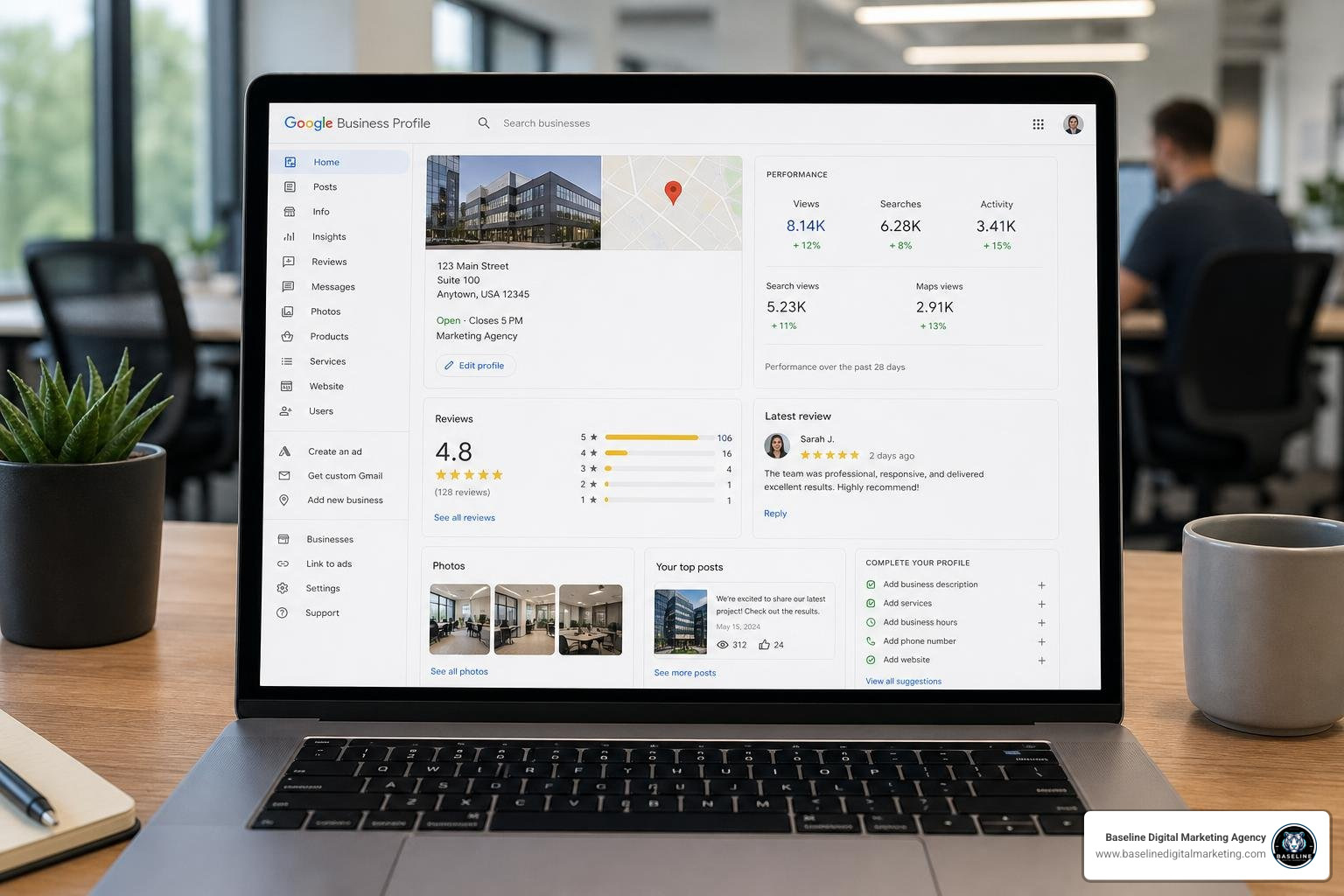 Google Business Profile dashboard local seo optimization