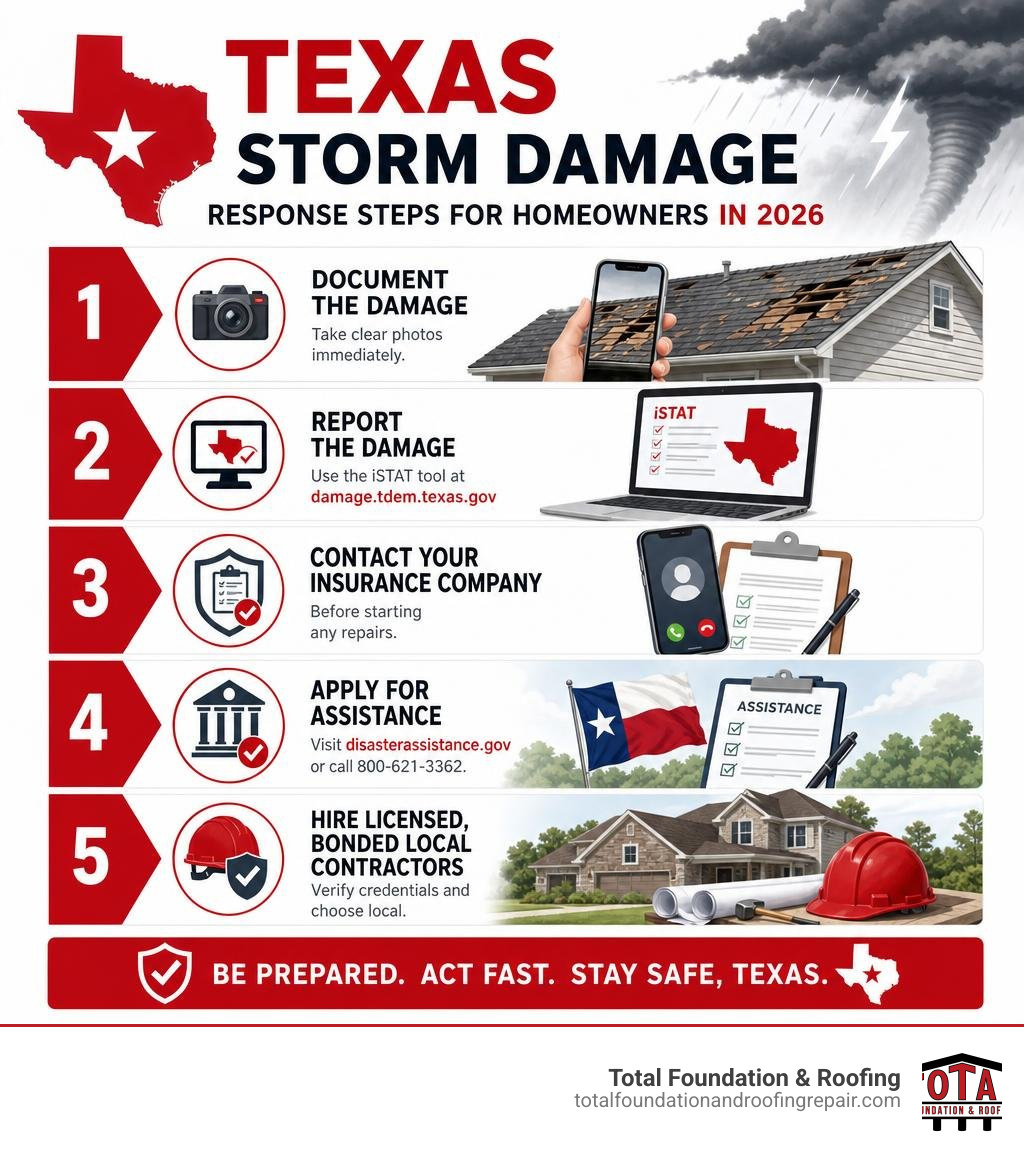 Infographic showing Texas storm damage response steps for homeowners in 2026 infographic Infographic showing Texas storm damage response steps for homeowners in 2026 infographic