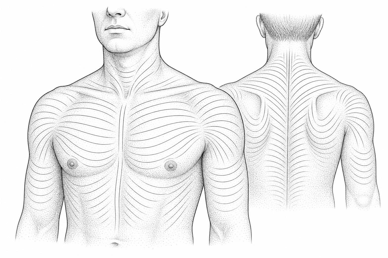 diagram showing high tension lines on the upper torso diagram showing high tension lines on the upper torso