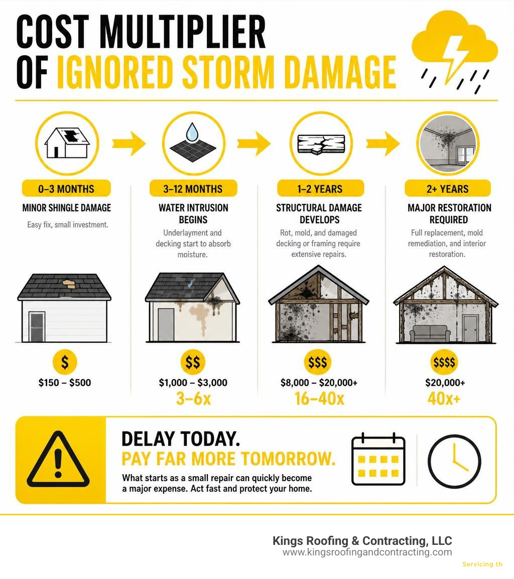 Cost multiplier of ignored storm damage infographic Cost multiplier of ignored storm damage infographic