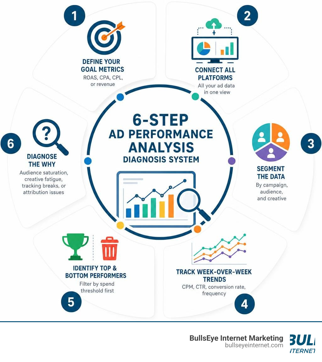 6-step ad performance analysis diagnosis system infographic infographic 6-step ad performance analysis diagnosis system infographic infographic