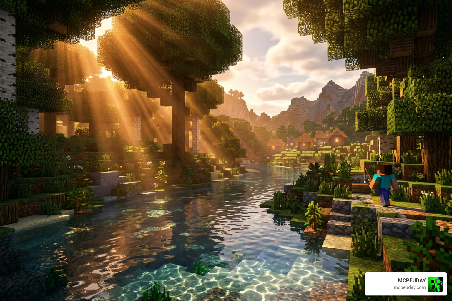Astralex water reflections and volumetric light shaft effects in AstraLex