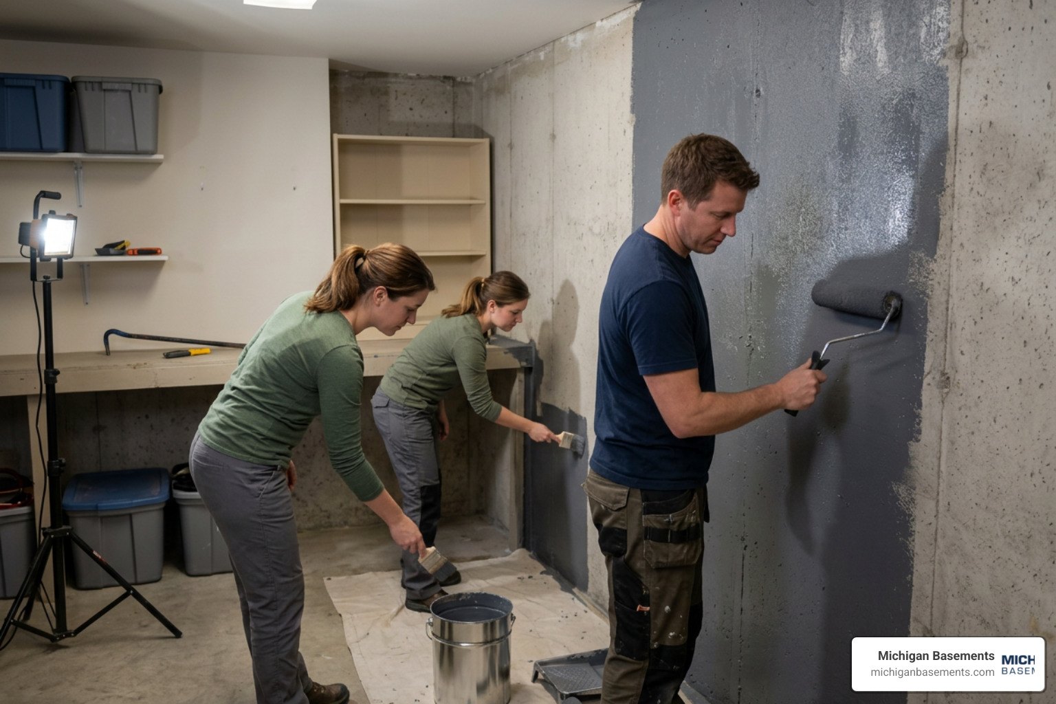 Moisture meter testing basement wall moisture levels