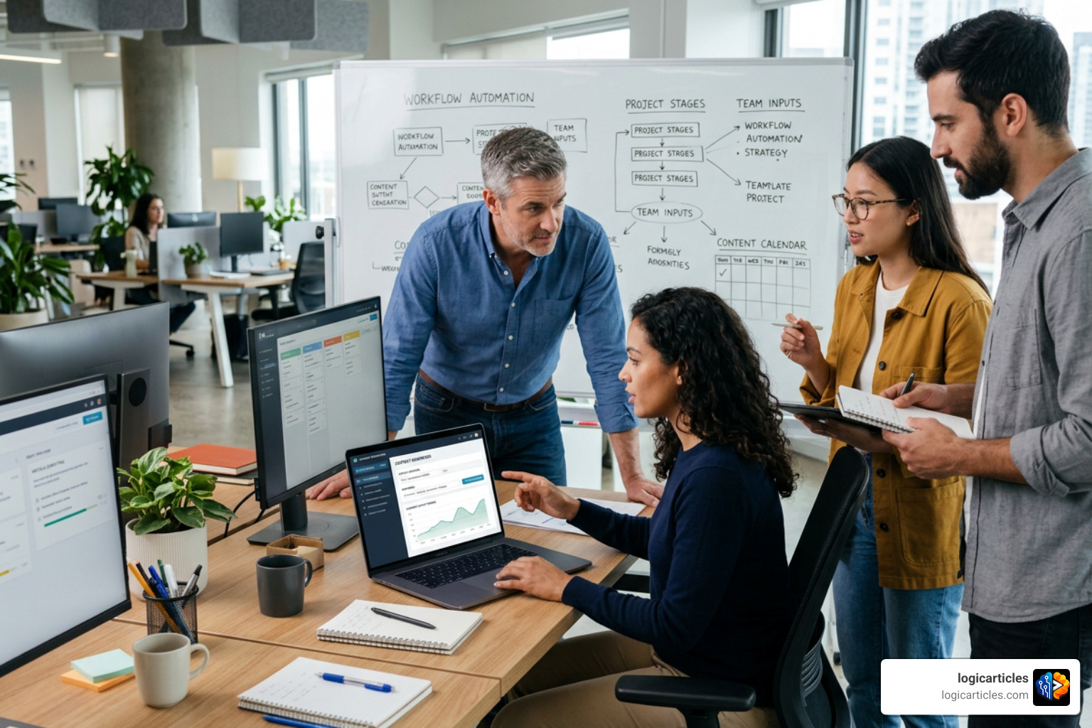 AI content generation process and workflow automation