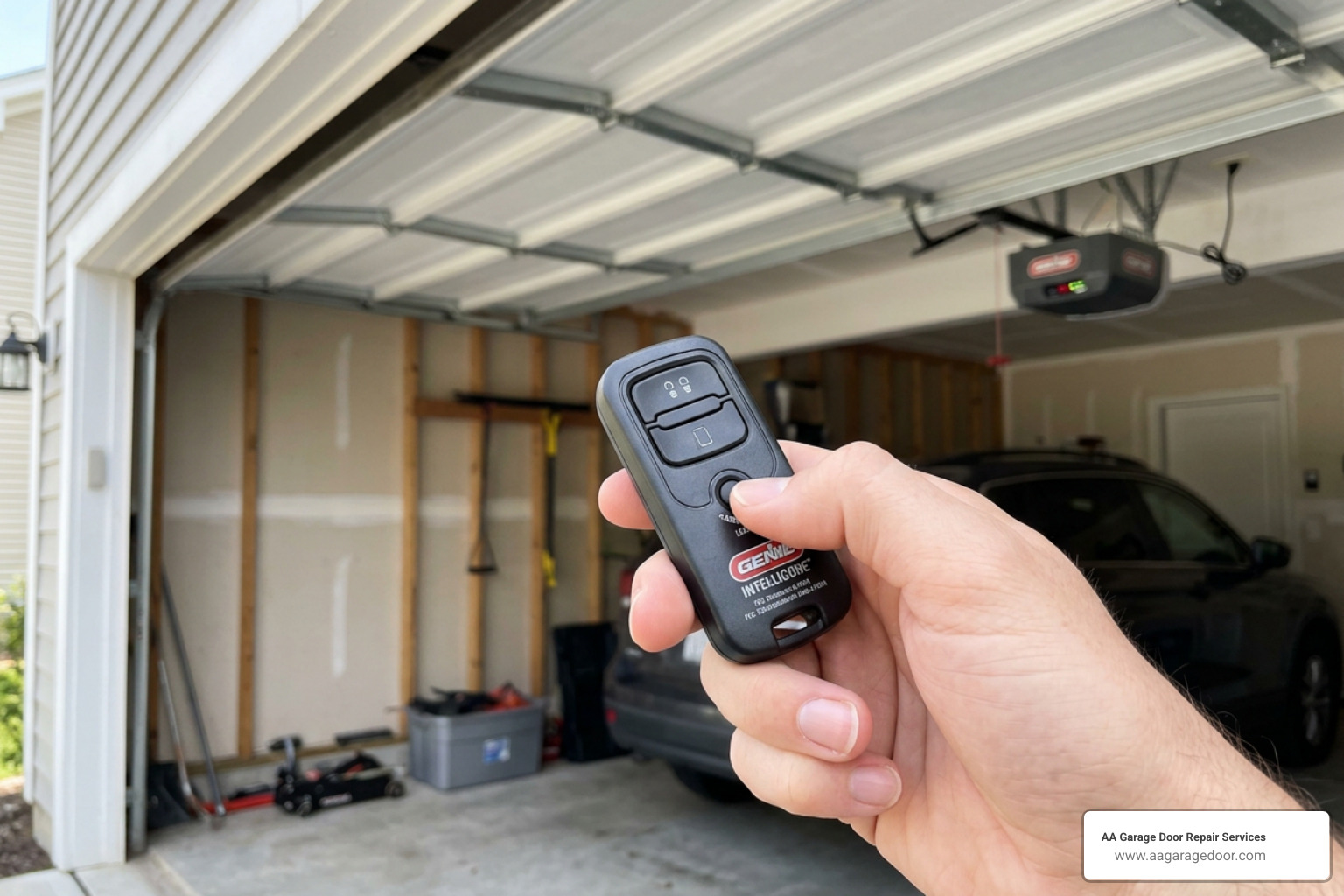 Hand programming a Genie Intellicode garage door remote control Hand programming a Genie Intellicode garage door remote control