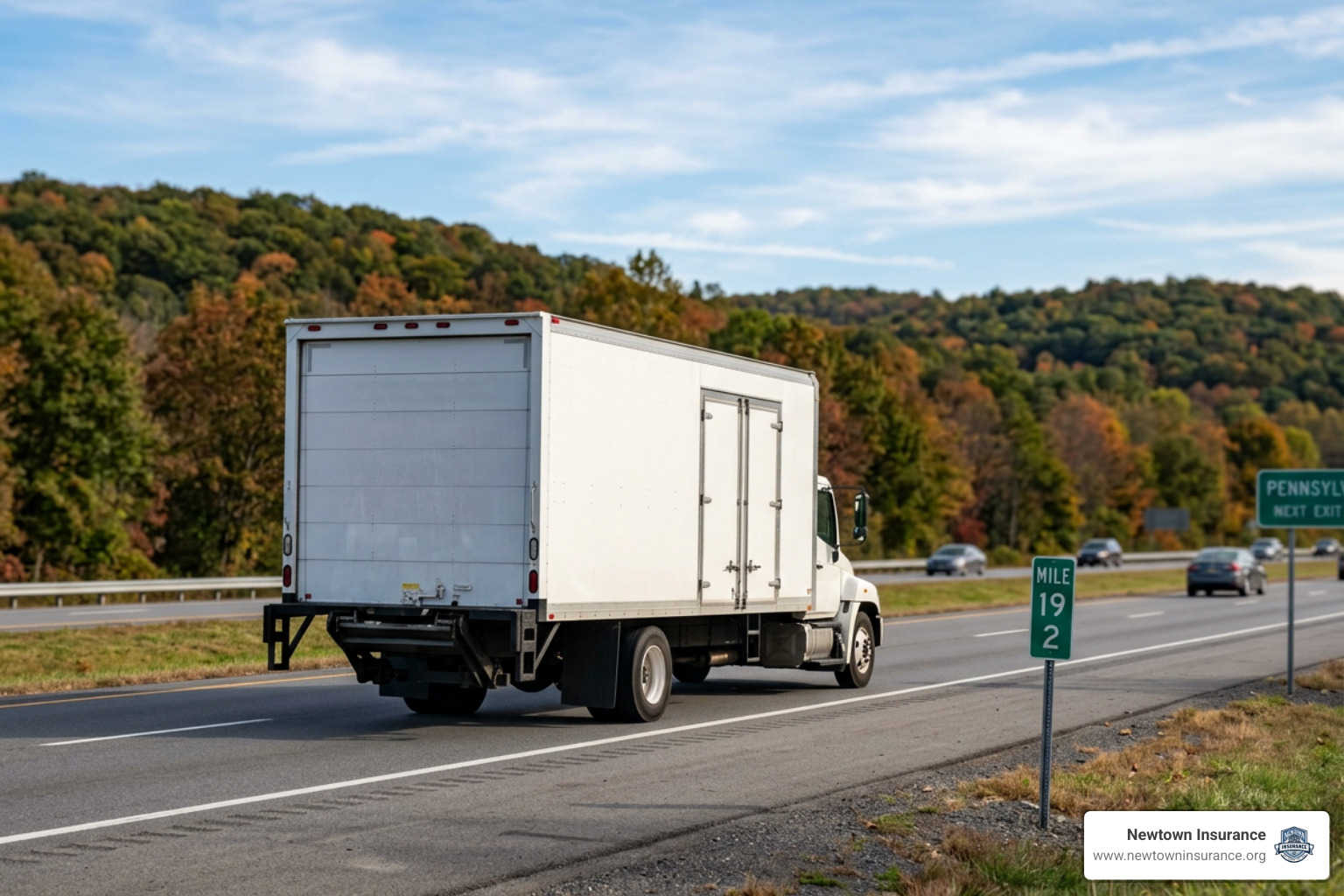 commercial delivery vehicle on a Pennsylvania highway