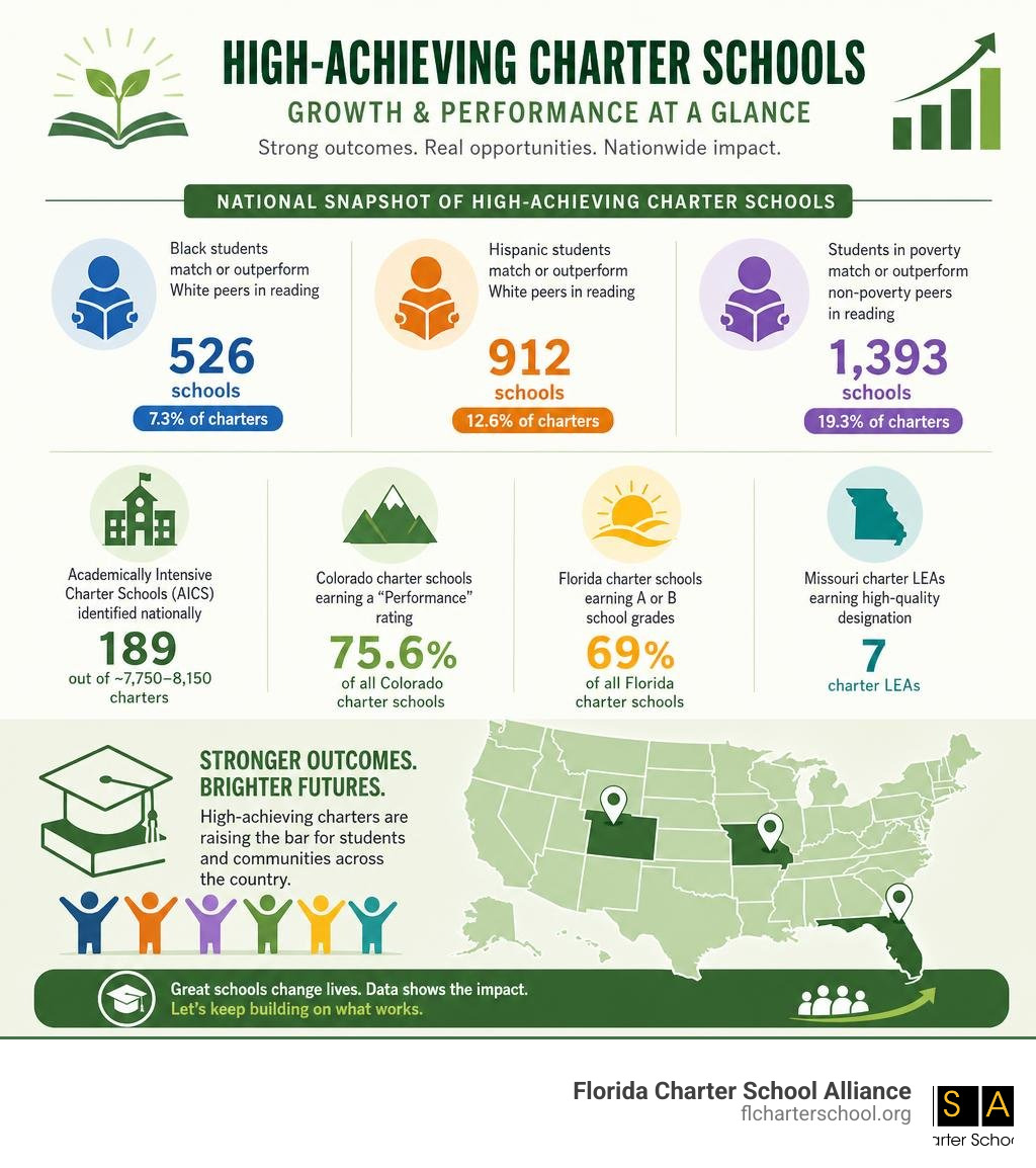 Infographic showing growth and performance metrics of high-achieving charter schools nationally infographic Infographic showing growth and performance metrics of high-achieving charter schools nationally infographic