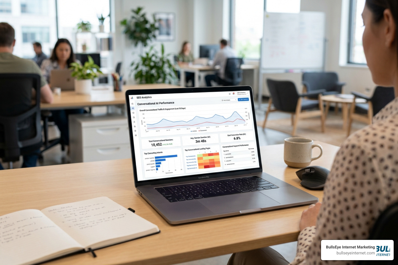 Analytics dashboard for conversational AI SEO performance tracking