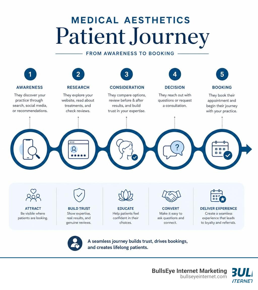 Medical aesthetics patient journey from awareness to booking infographic infographic Medical aesthetics patient journey from awareness to booking infographic infographic