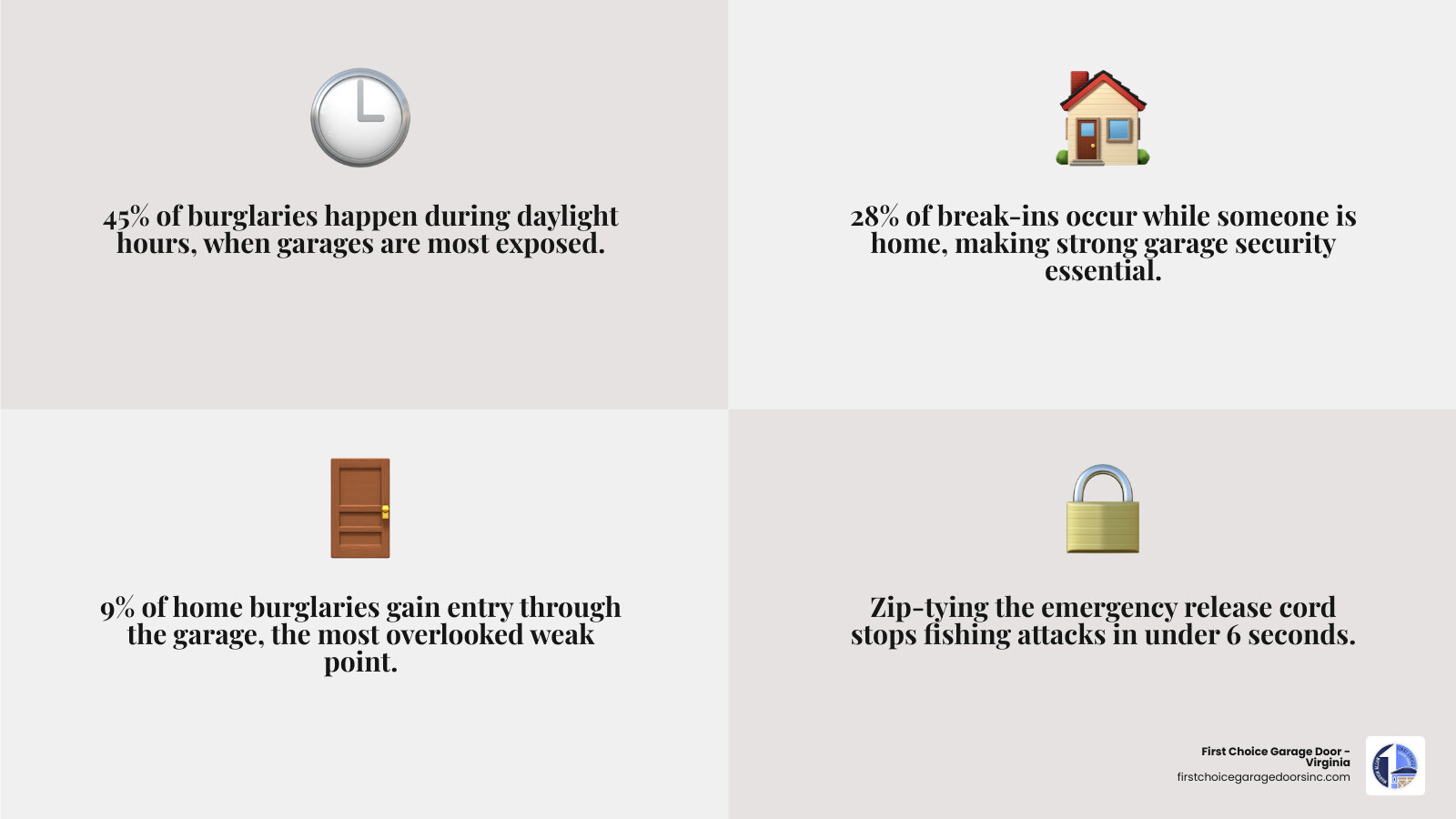Infographic showing 10 layers of garage door security for neighborhoods including physical locks, smart tech, lighting Infographic showing 10 layers of garage door security for neighborhoods including physical locks, smart tech, lighting