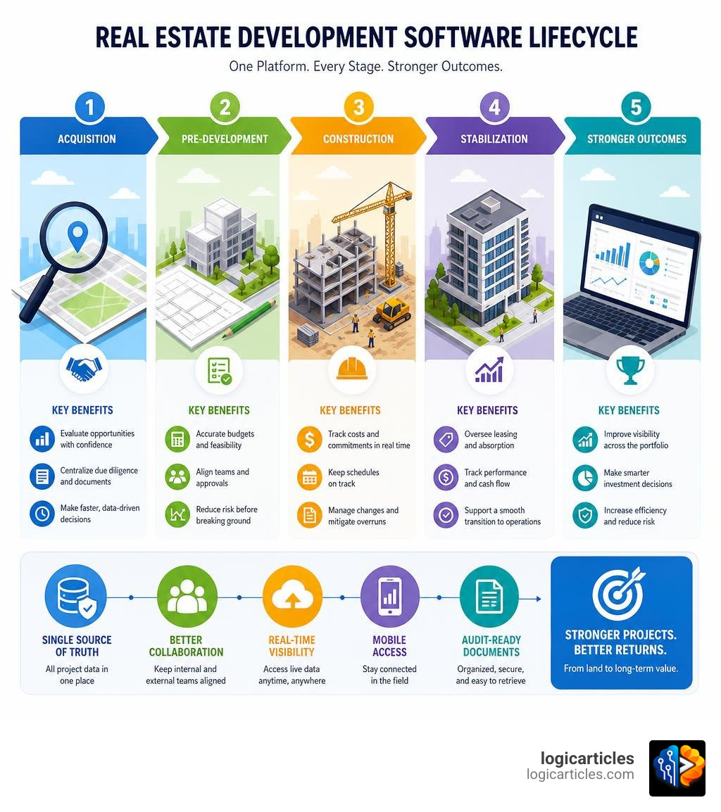 Real estate development software lifecycle: acquisition, pre-development, construction, stabilization, and key benefits at Real estate development software lifecycle: acquisition, pre-development, construction, stabilization, and key benefits at