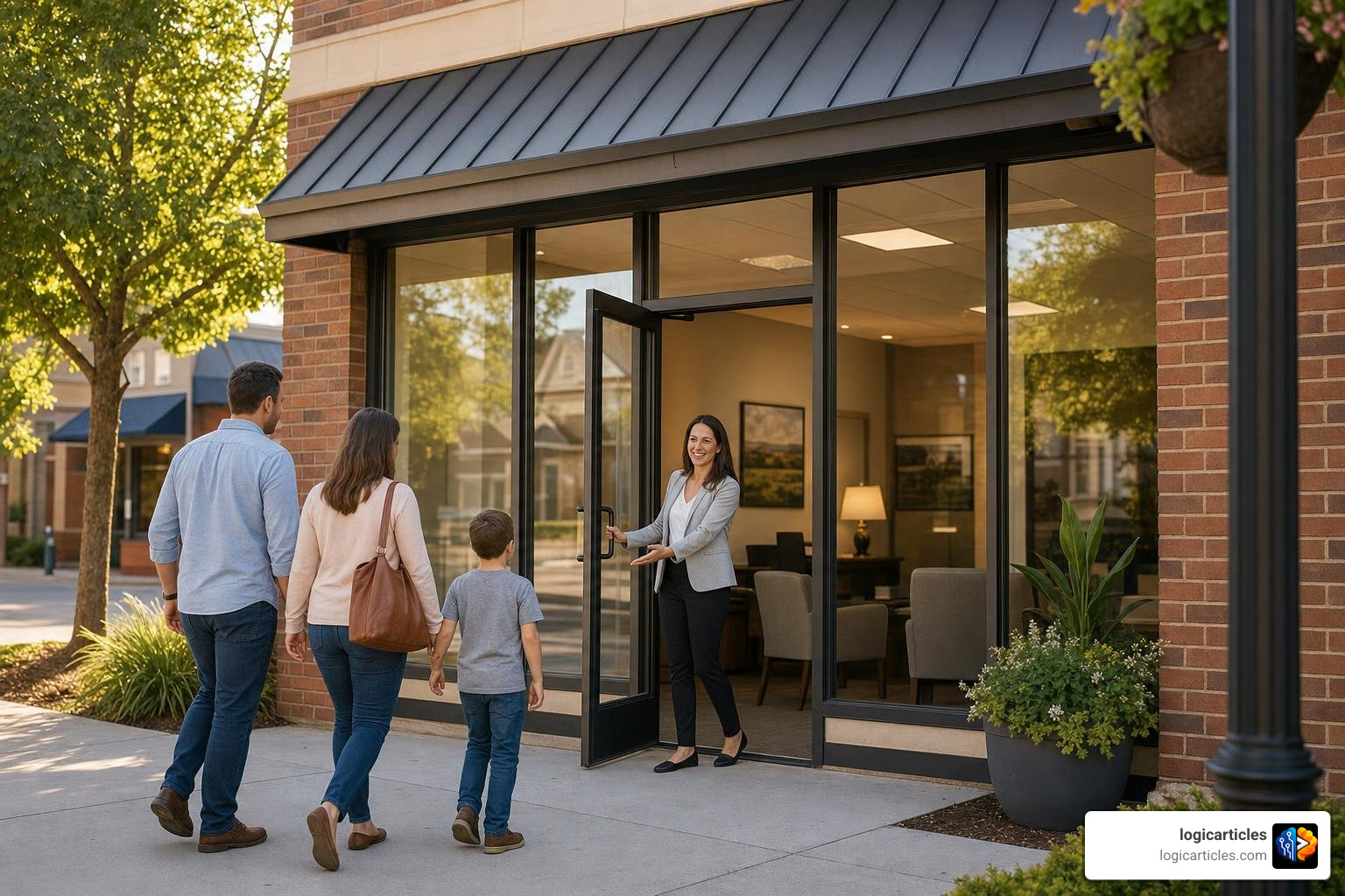 A friendly local insurance office in a welcoming neighborhood A friendly local insurance office in a welcoming neighborhood
