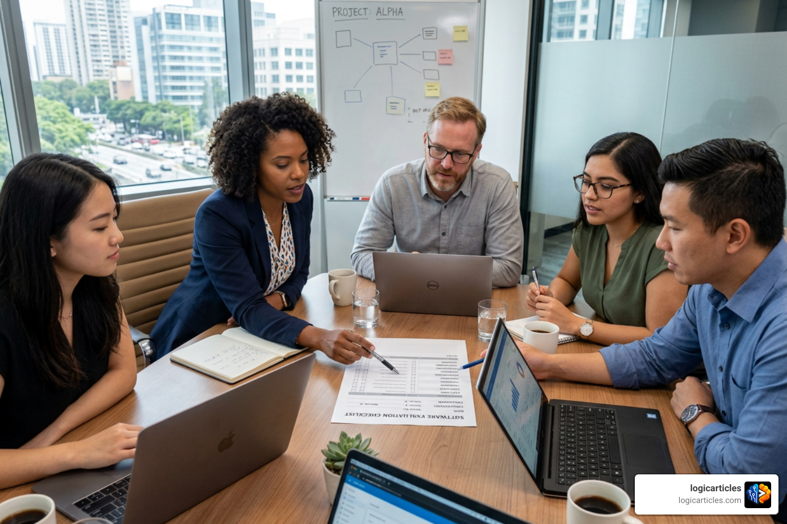 Software evaluation checklist showing key metrics like ease of use, integrations, and ROI Software evaluation checklist showing key metrics like ease of use, integrations, and ROI