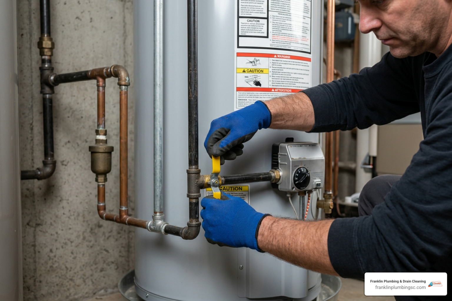 shutting off a water heater gas valve