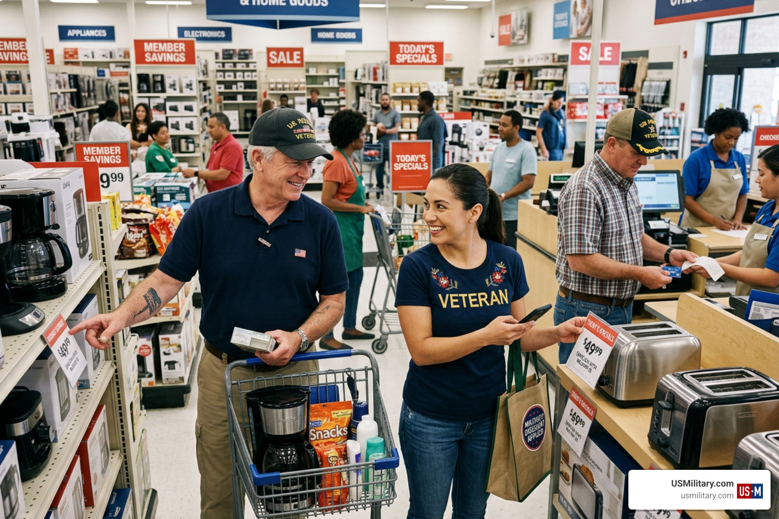 U.S. military veterans shopping and saving at retail stores U.S. military veterans shopping and saving at retail stores