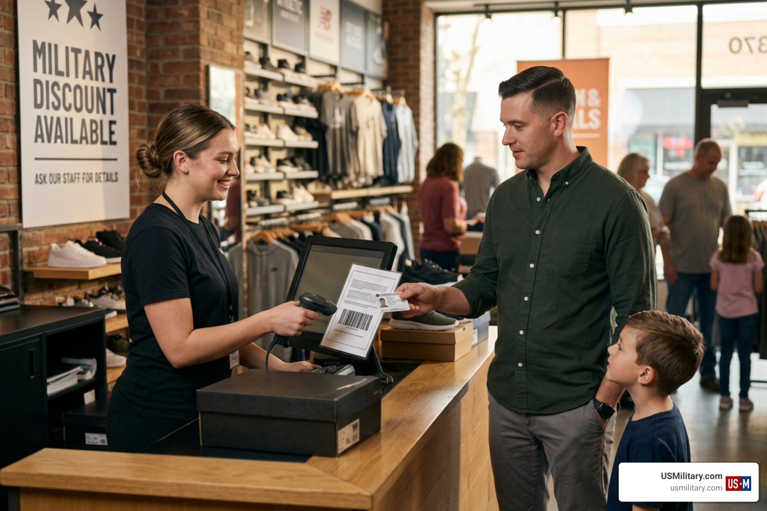 military service member shopping for athletic gear military service member shopping for athletic gear