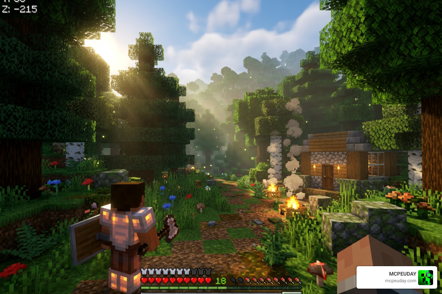 Enhanced Vibrant Visuals Shader Minecraft gameplay