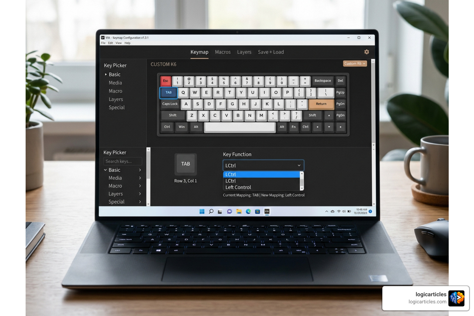 VIA configuration interface