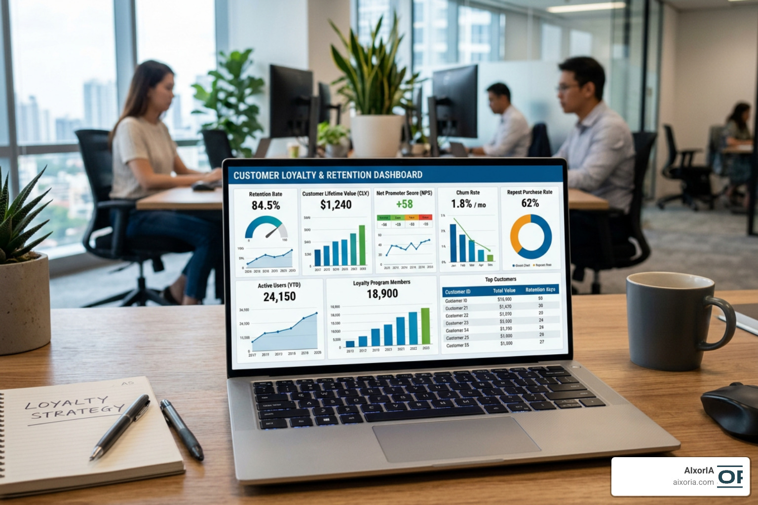 Customer loyalty and retention metrics dashboard