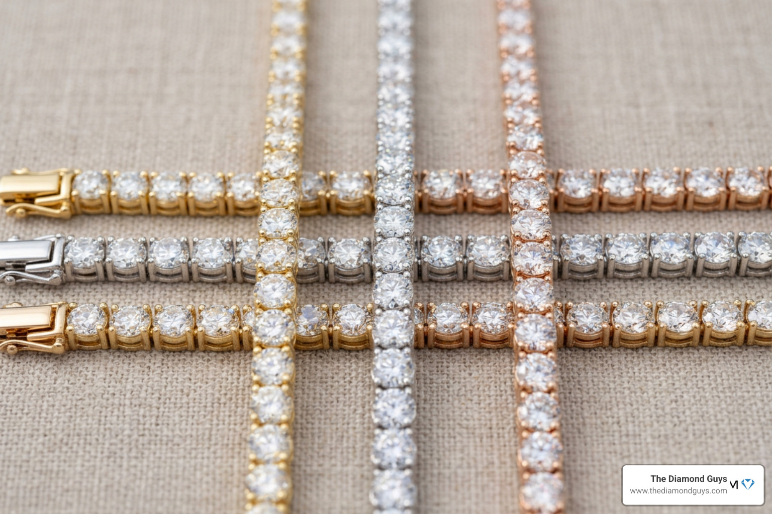Yellow white and rose gold 5ct diamond tennis necklaces Yellow white and rose gold 5ct diamond tennis necklaces