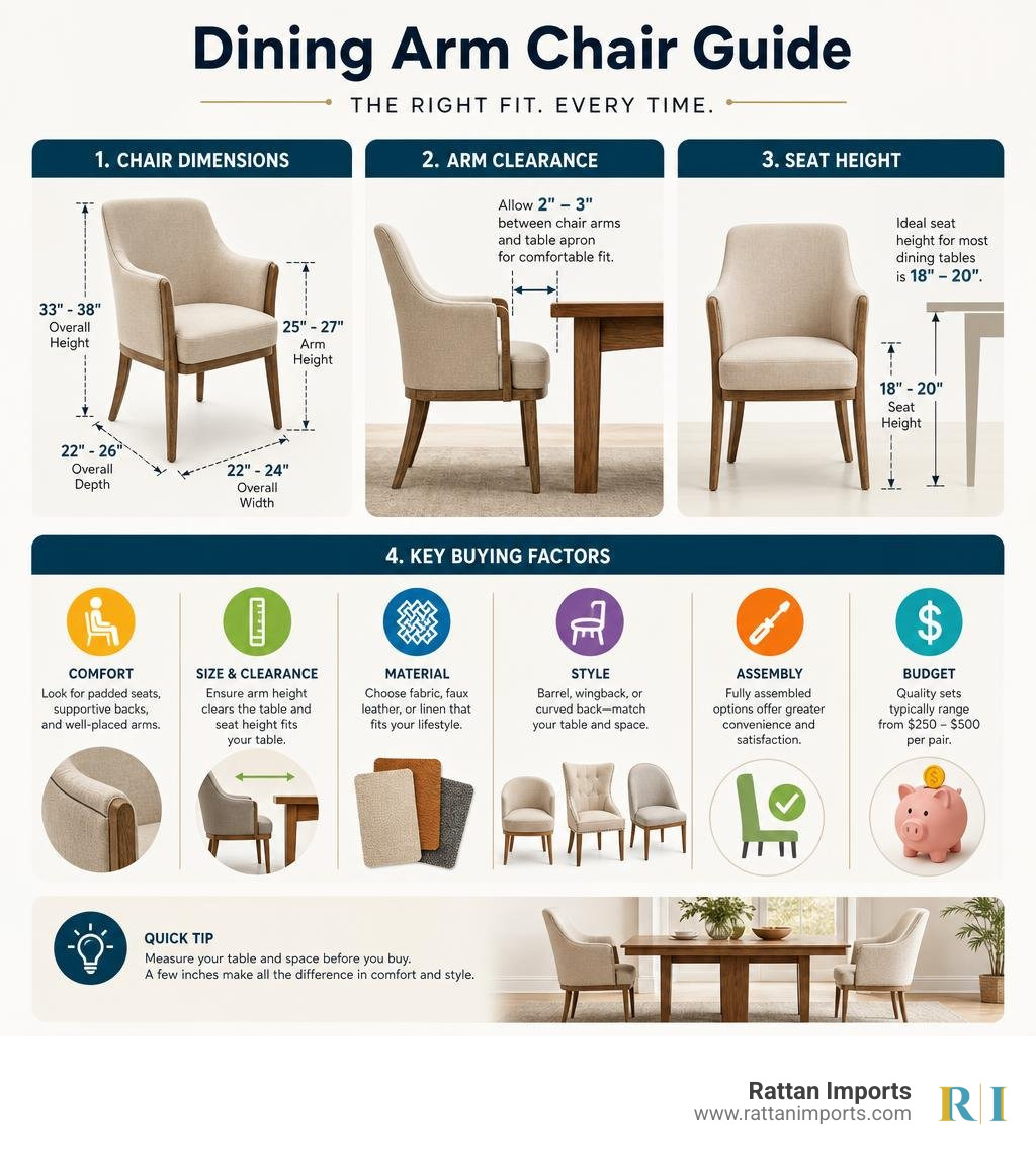 infographic showing dining chair dimensions, arm clearance, seat height, and key buying factors infographic infographic showing dining chair dimensions, arm clearance, seat height, and key buying factors infographic