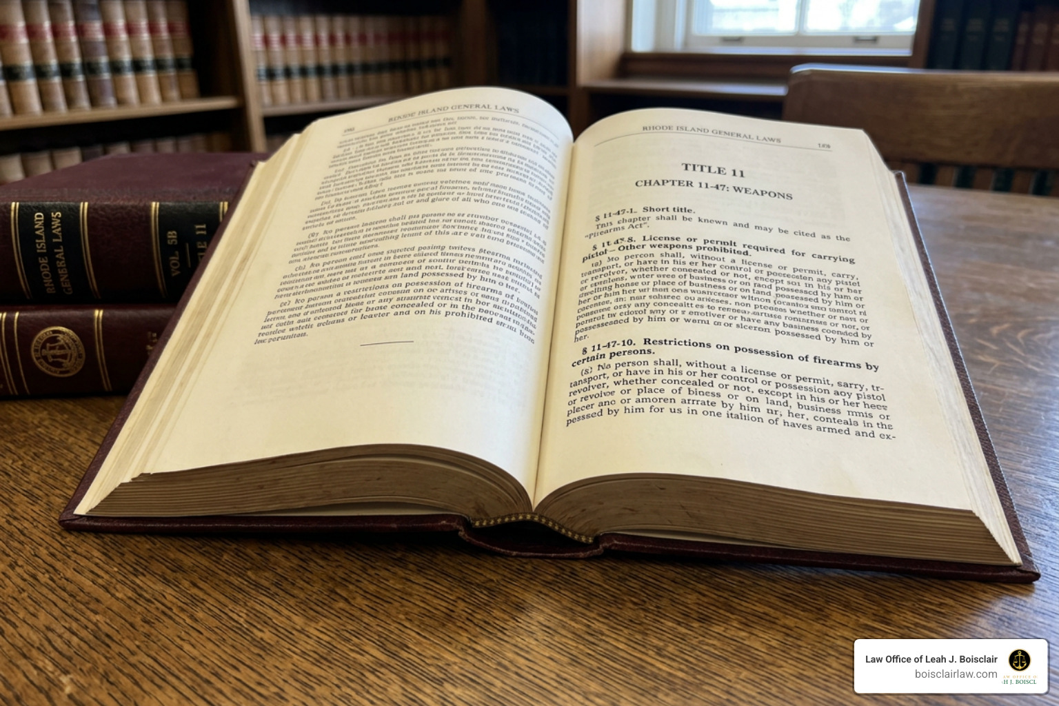 Rhode Island General Laws book firearm possession statutes