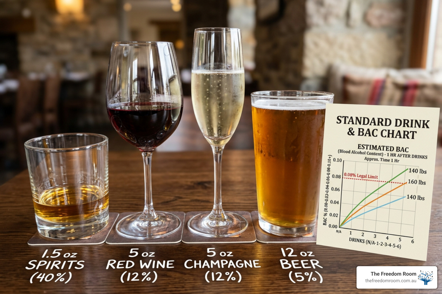 standard drink measurements and blood alcohol concentration guide