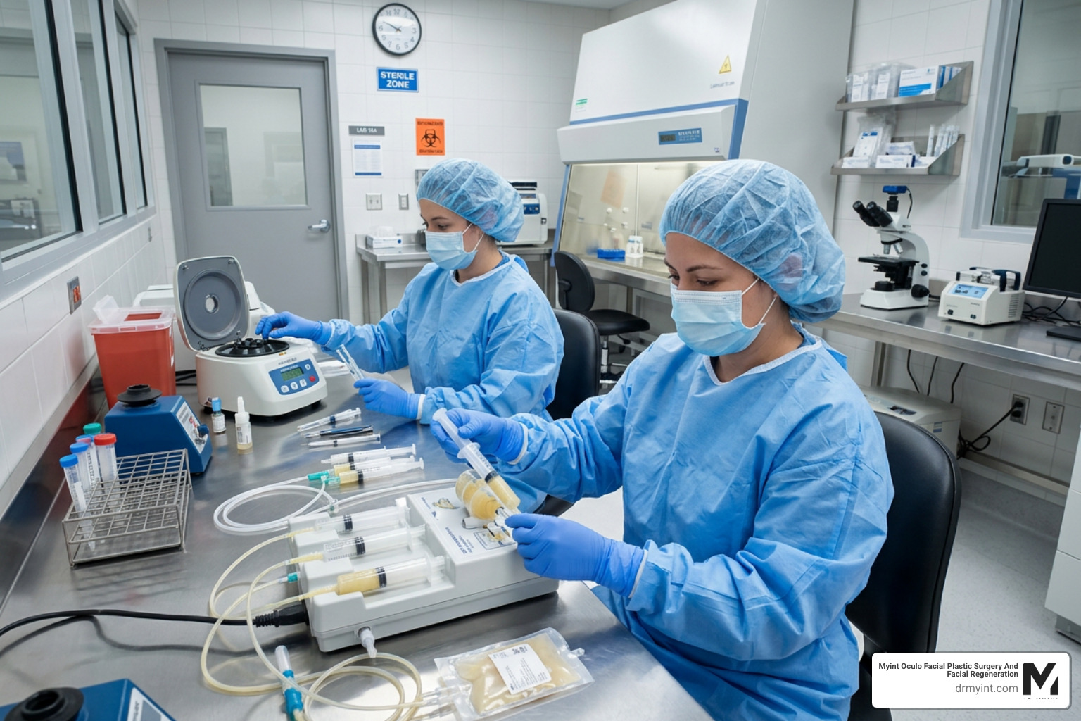 Sterile closed-system processing of autologous nanofat in a clinical laboratory Sterile closed-system processing of autologous nanofat in a clinical laboratory