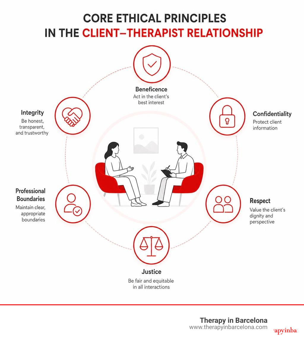infographic showing core ethical principles - client therapist relationship ethics infographic 