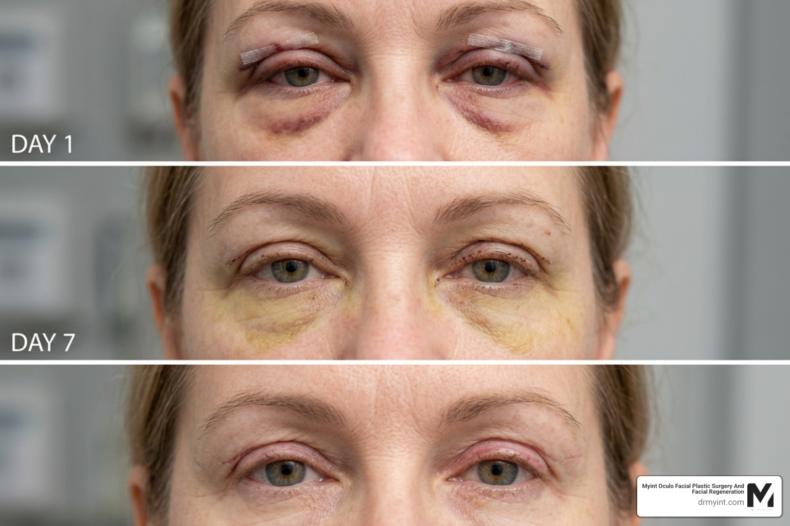 progression of healing over 14 days after eyelid surgery progression of healing over 14 days after eyelid surgery