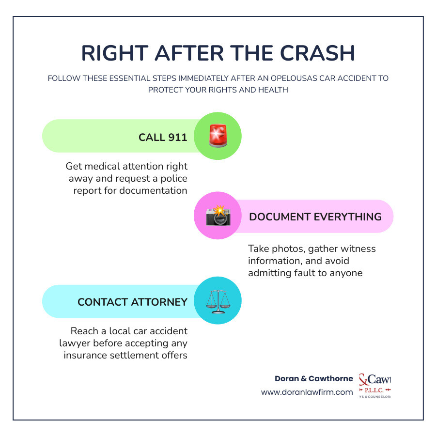 Immediate steps after an Opelousas car accident infographic infographic Immediate steps after an Opelousas car accident infographic infographic