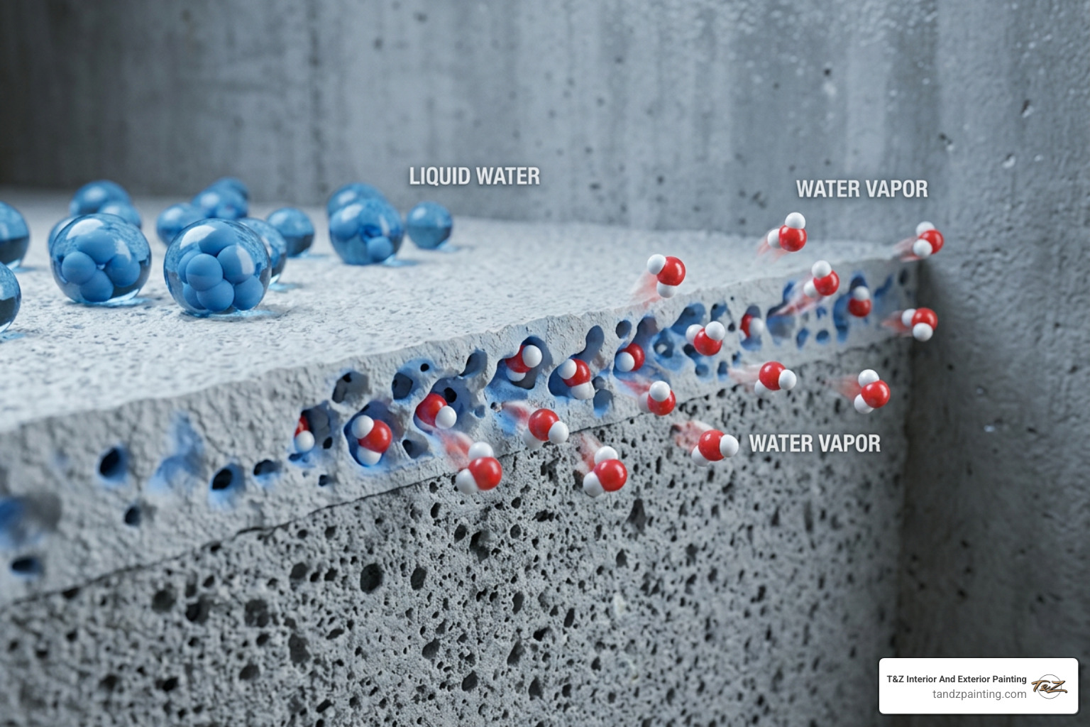 water vapor passing through breathable paint